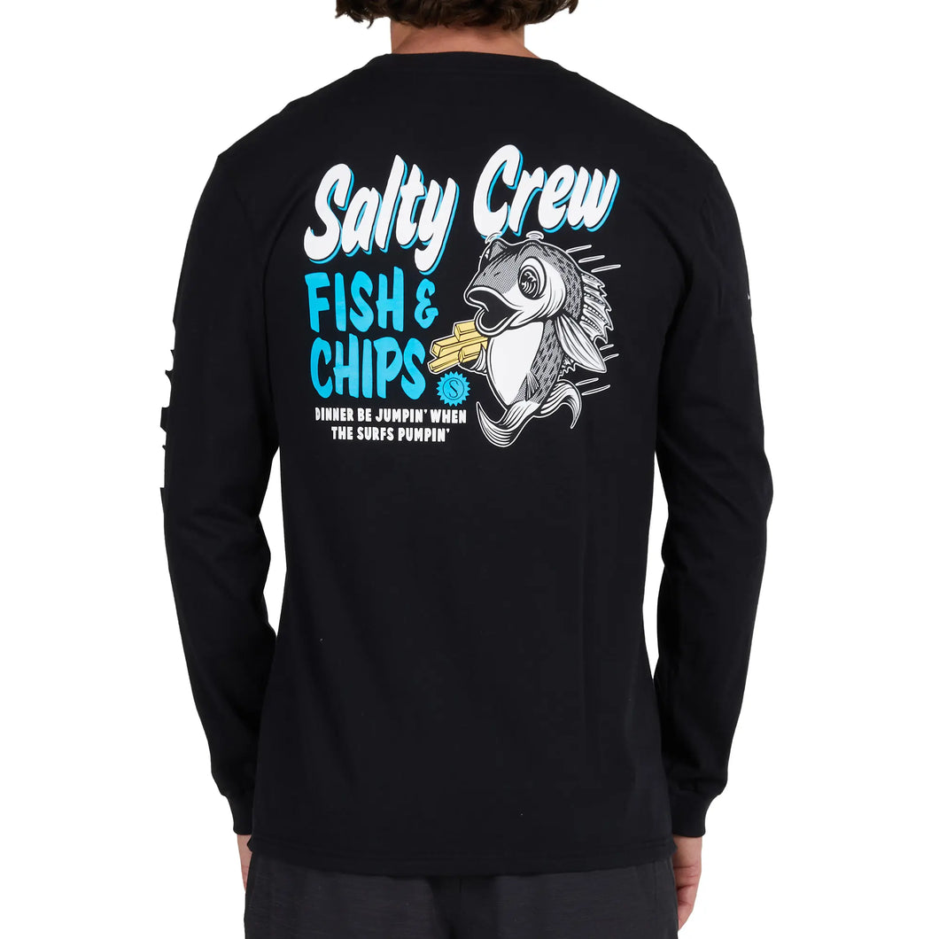 Salty Crew Mens Fish And Chips Premium Long Sleeve T Shirt