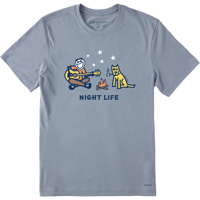Life Is Good Mens Night Life Short Sleeve Crusher T Shirt